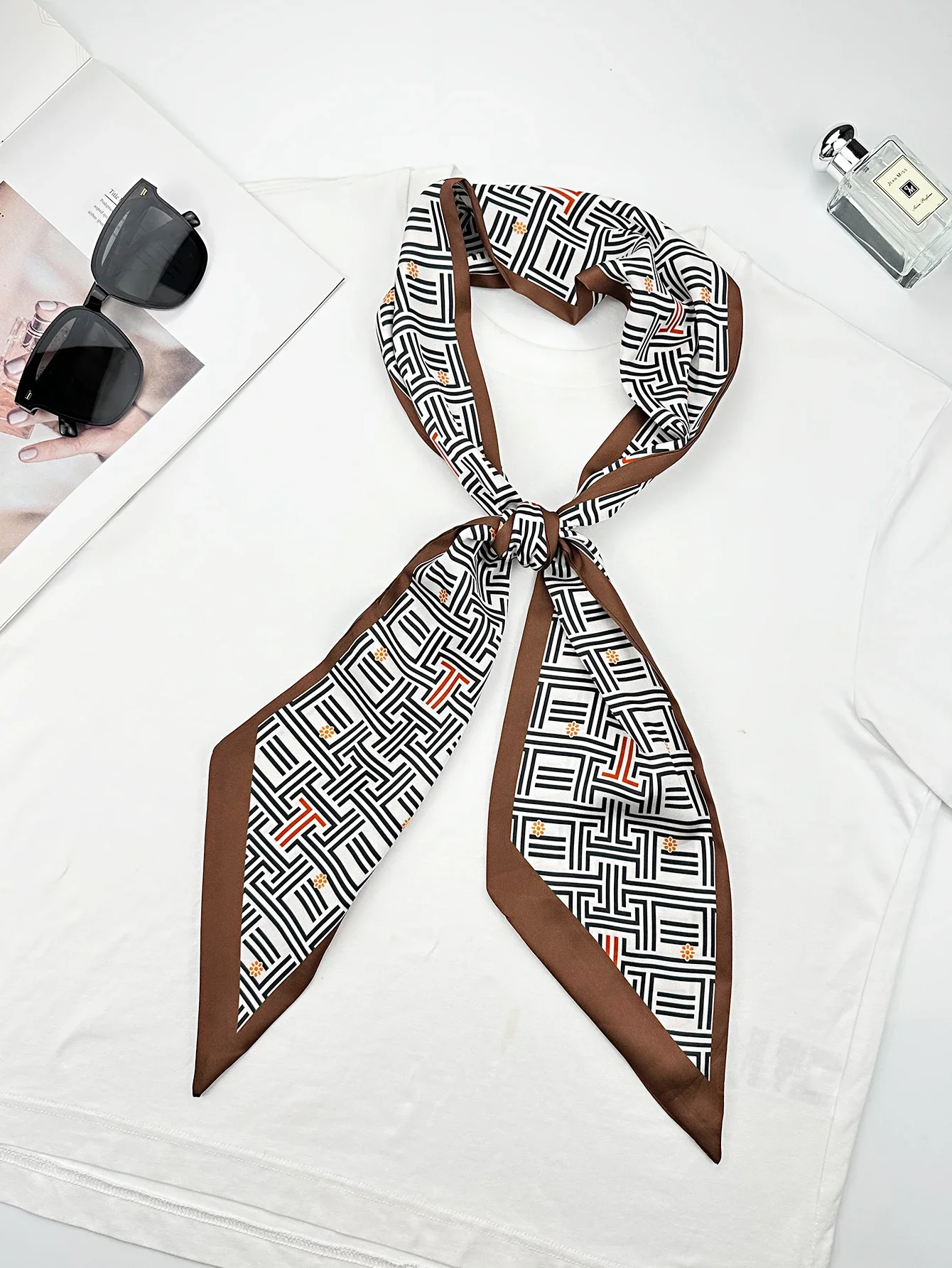 Роскошные узкие шелковые шарфы – обзор и цена Ribbon Wired Satin